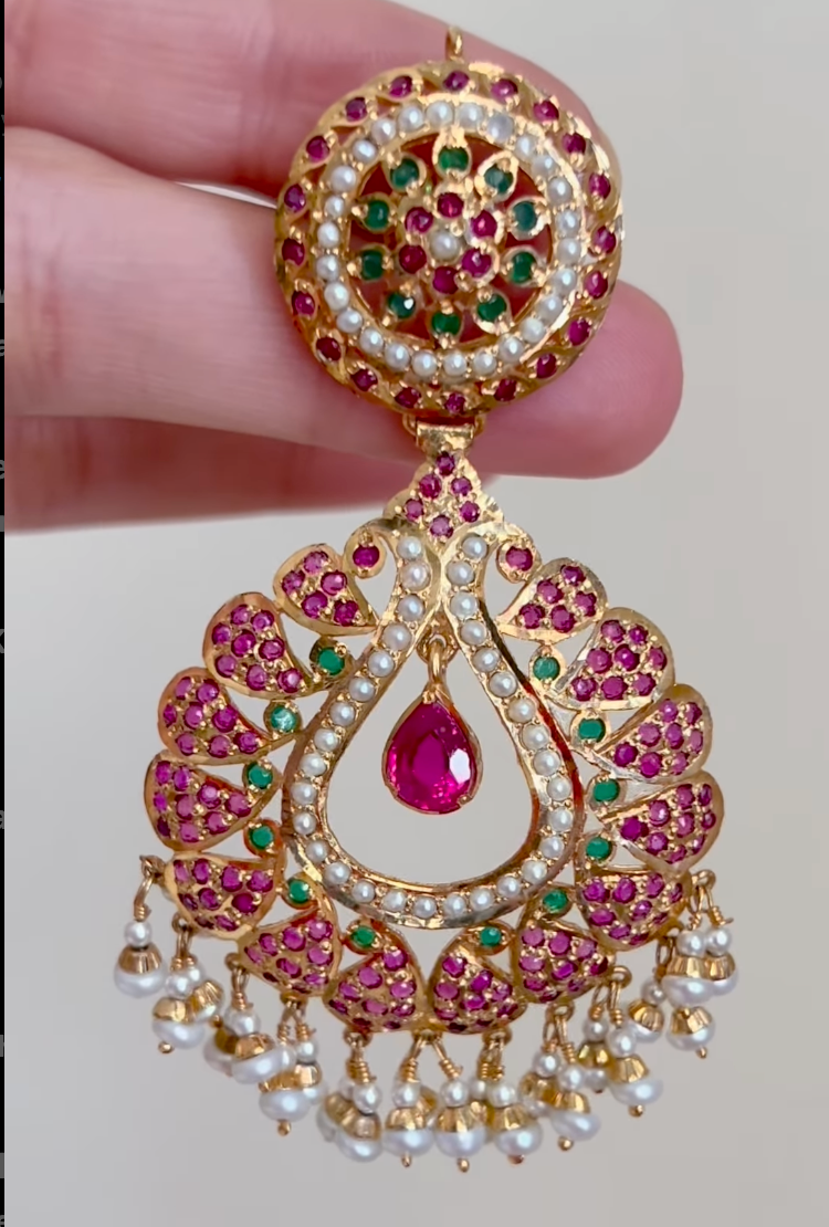 ruby emerald earrings