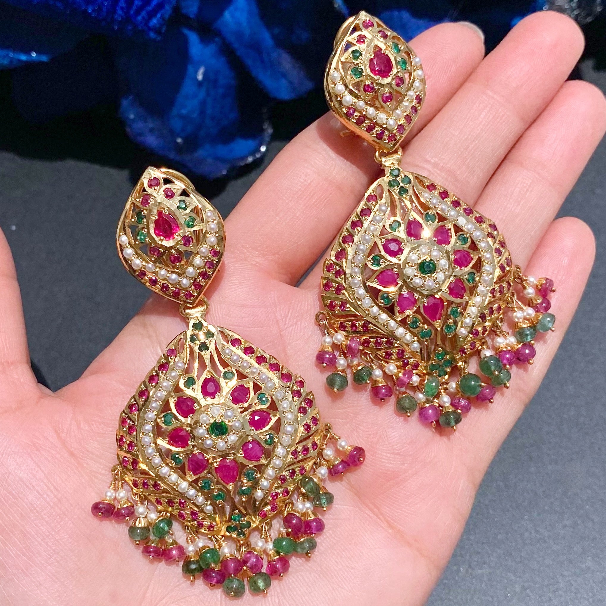 Bridal Jadau Choker Set | Gold Plated on Silver | Classic Indian Jewelry NS 413