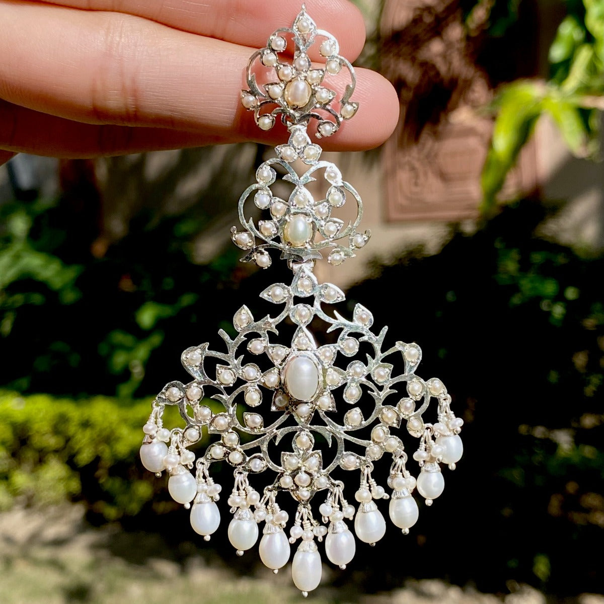 Premium Silver Chandelier Earrings Silver Indian Jewellery
