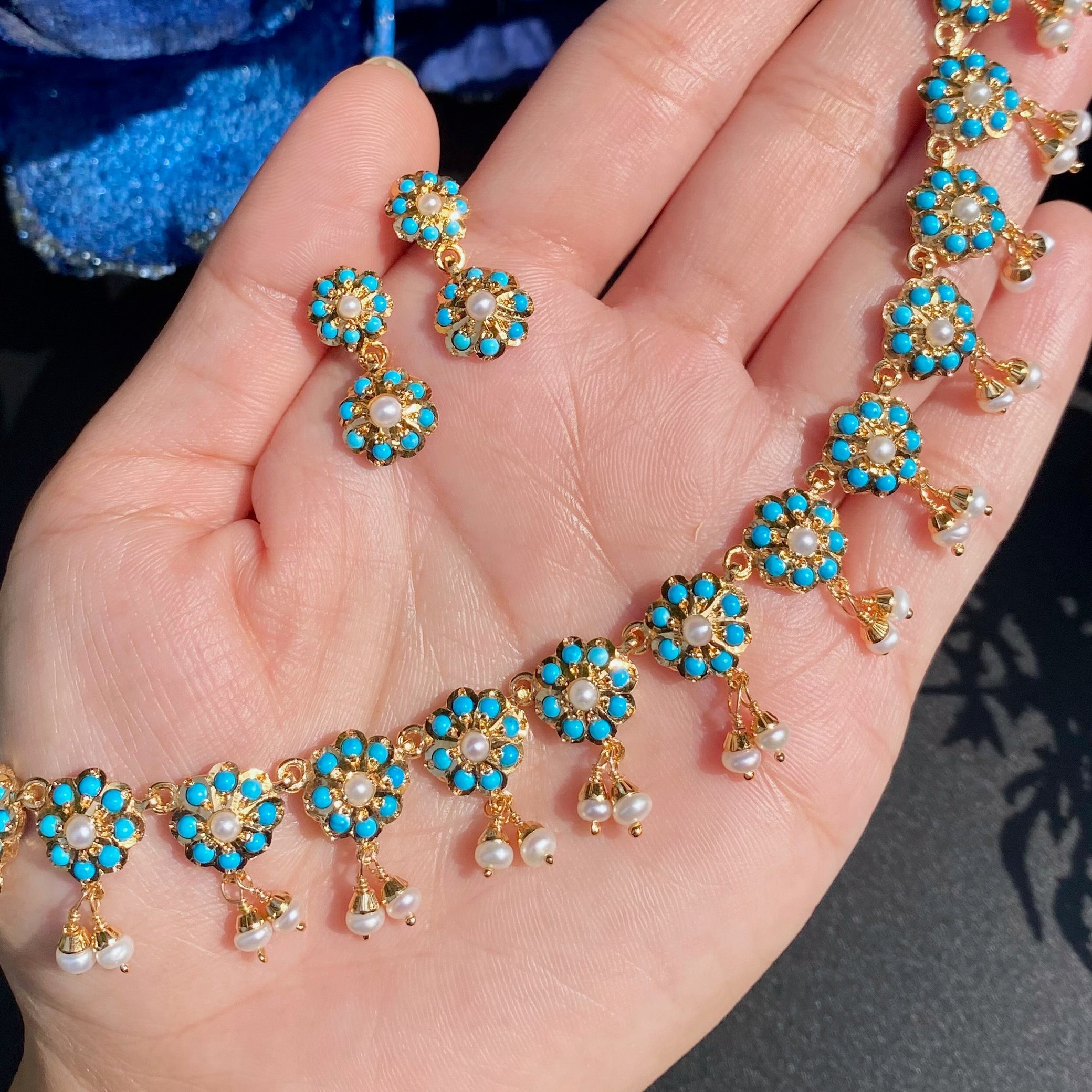 firoza necklace set jadau