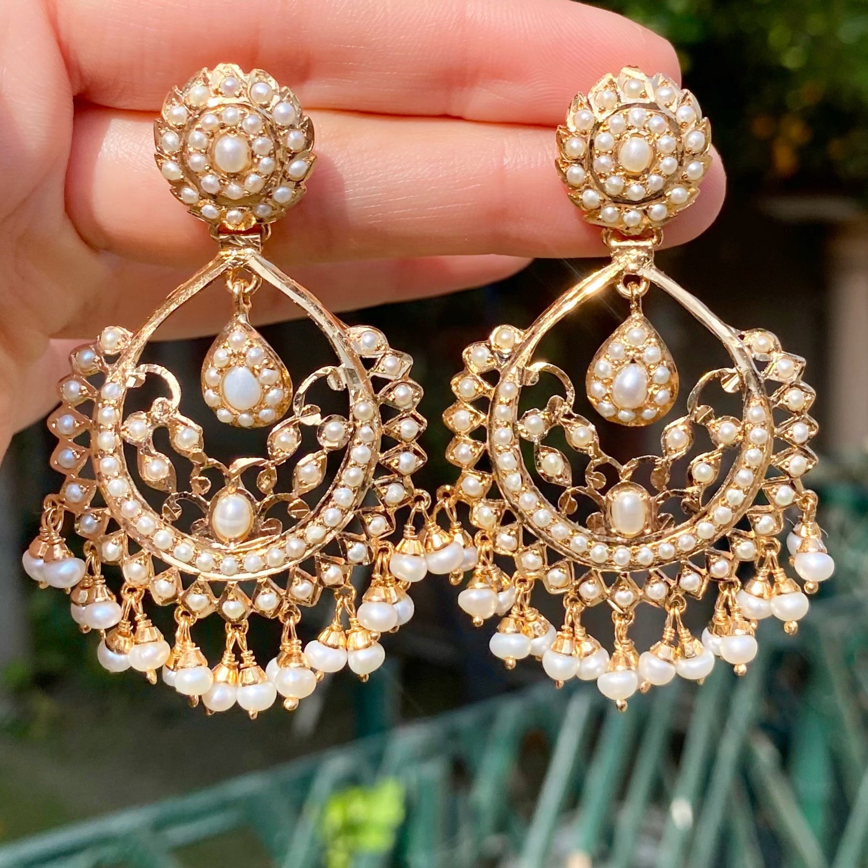 ethnic chandbalis freshwater pearls