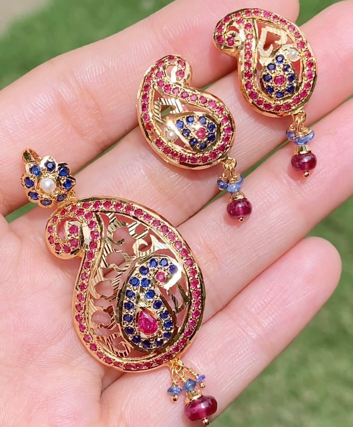 jadau locket set gold plated