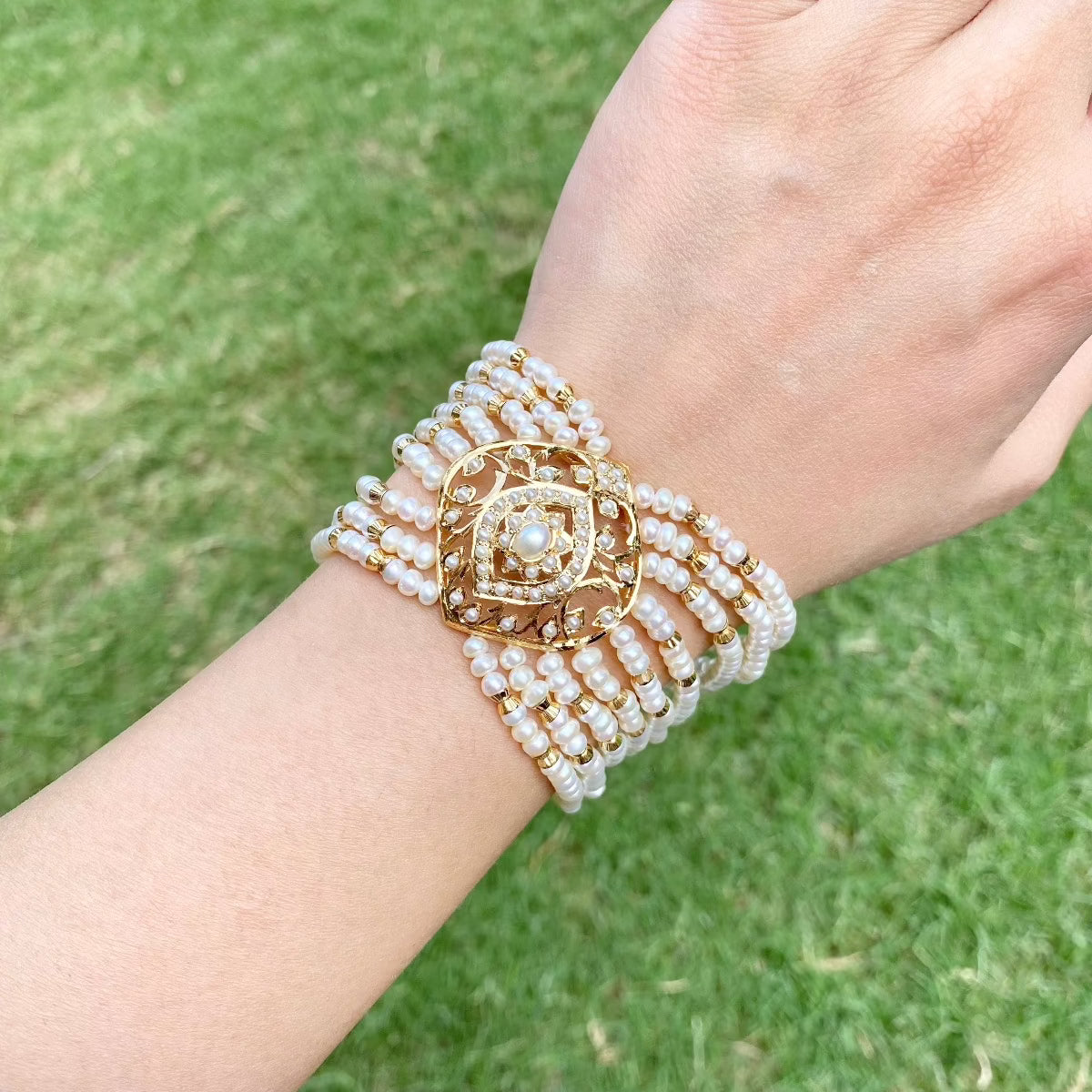 artificial jadau bracelet