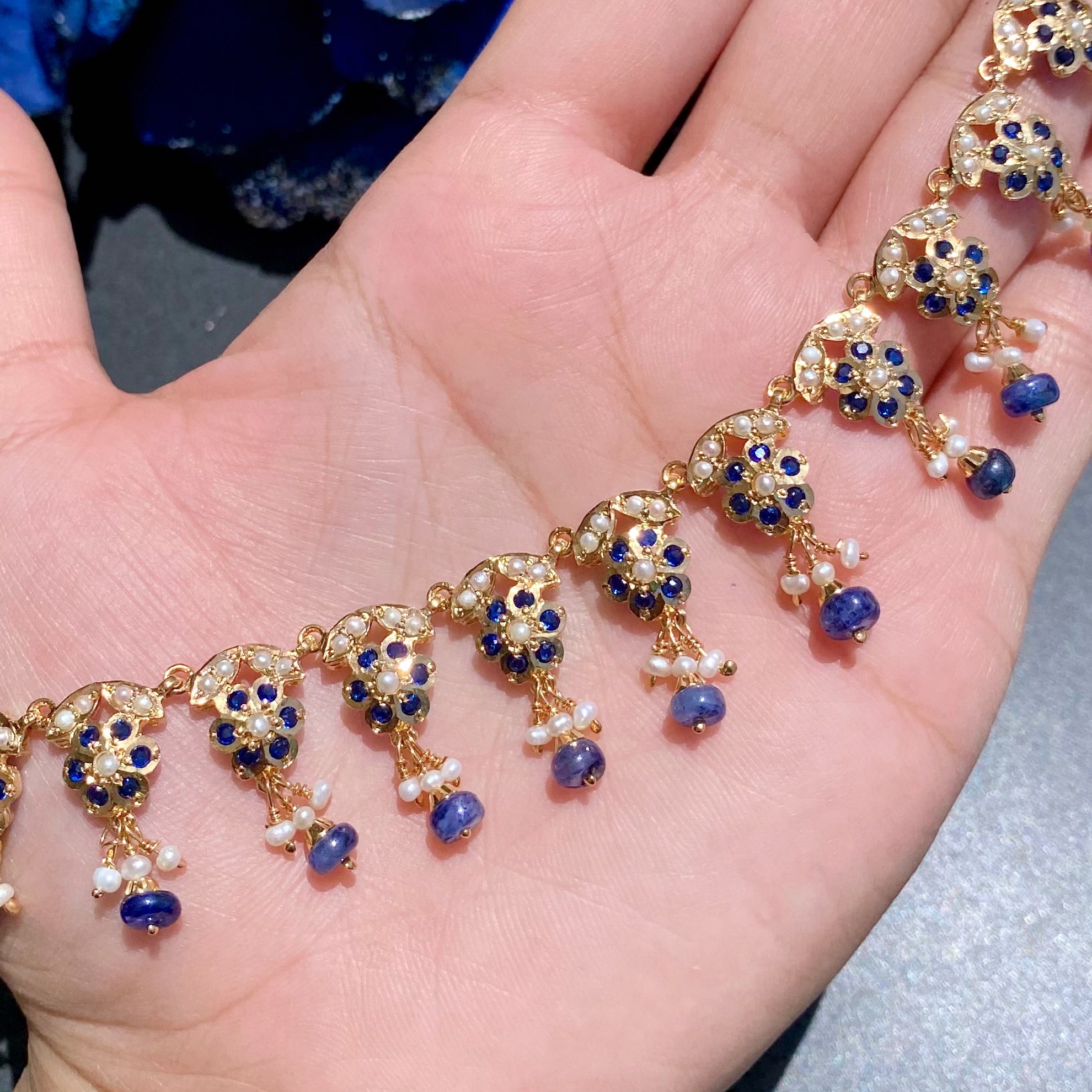 Sleek Necklace with Large Earrings | Premium Fashion Jewelry on Gold Plated Silver NS 409