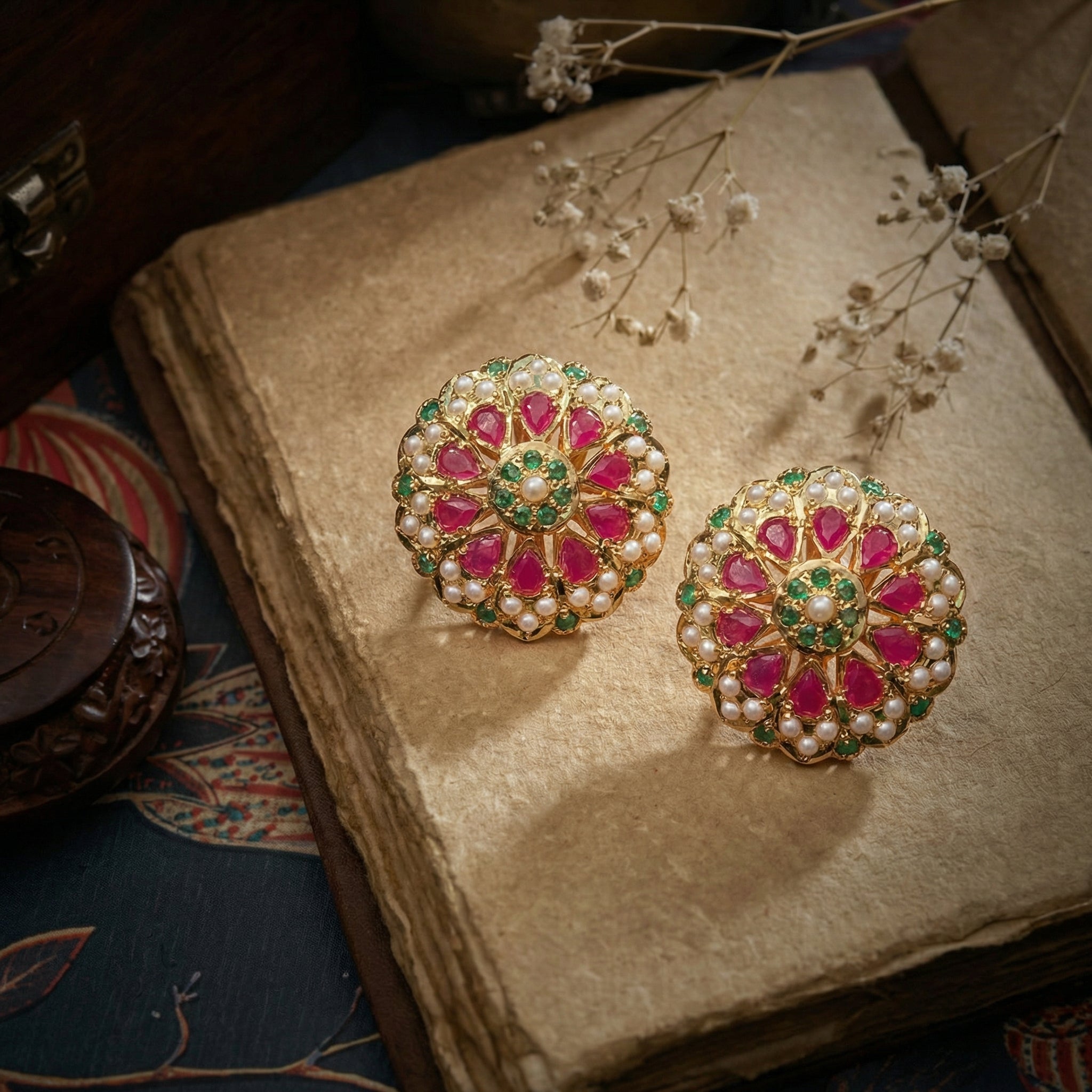 Statement Stud Earrings | Round Tops | For Women ER 412