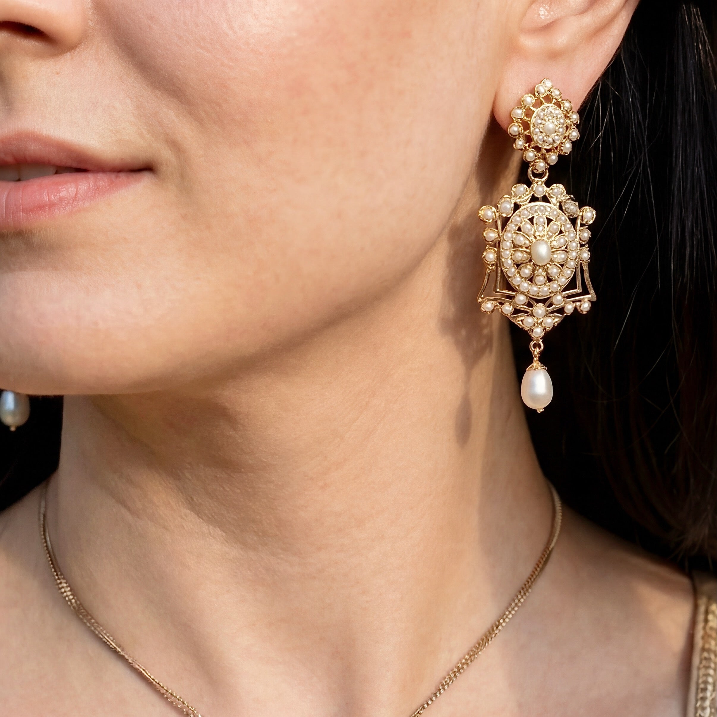 Magnificient Pearl Pendant Set | Exquisite Vintage Styled Design PS 120