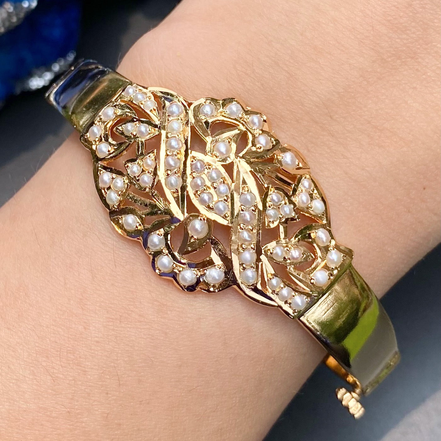 Khakha Moti Bracelet | Gold Plated Pearl Jewelry For Women