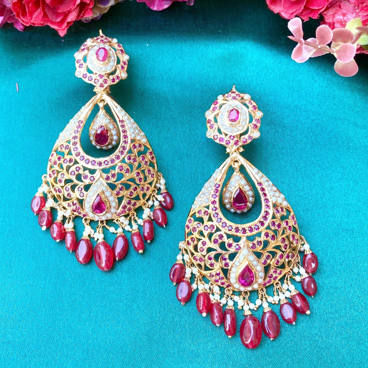 large drop shaped earrings