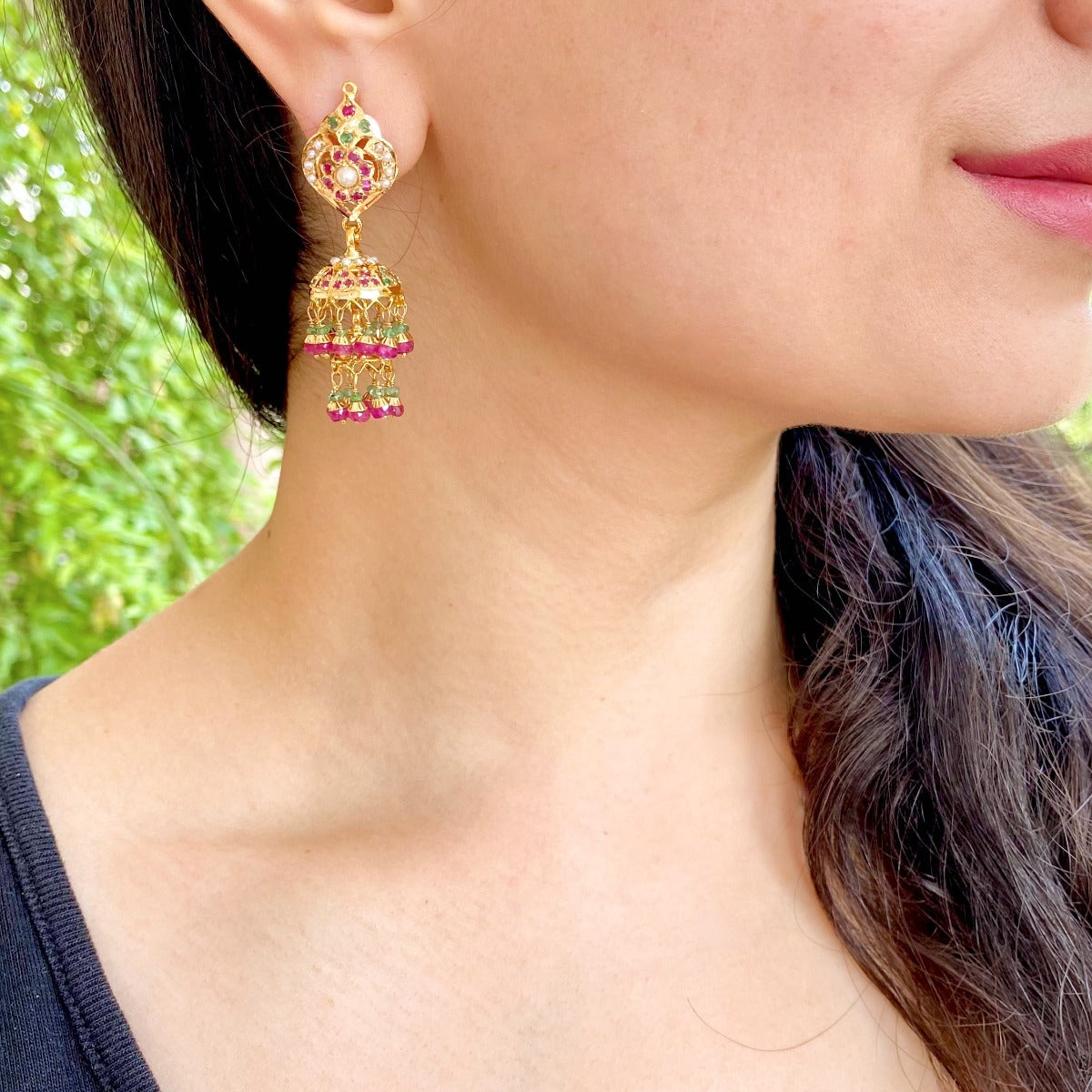 light weight gold jhumka
