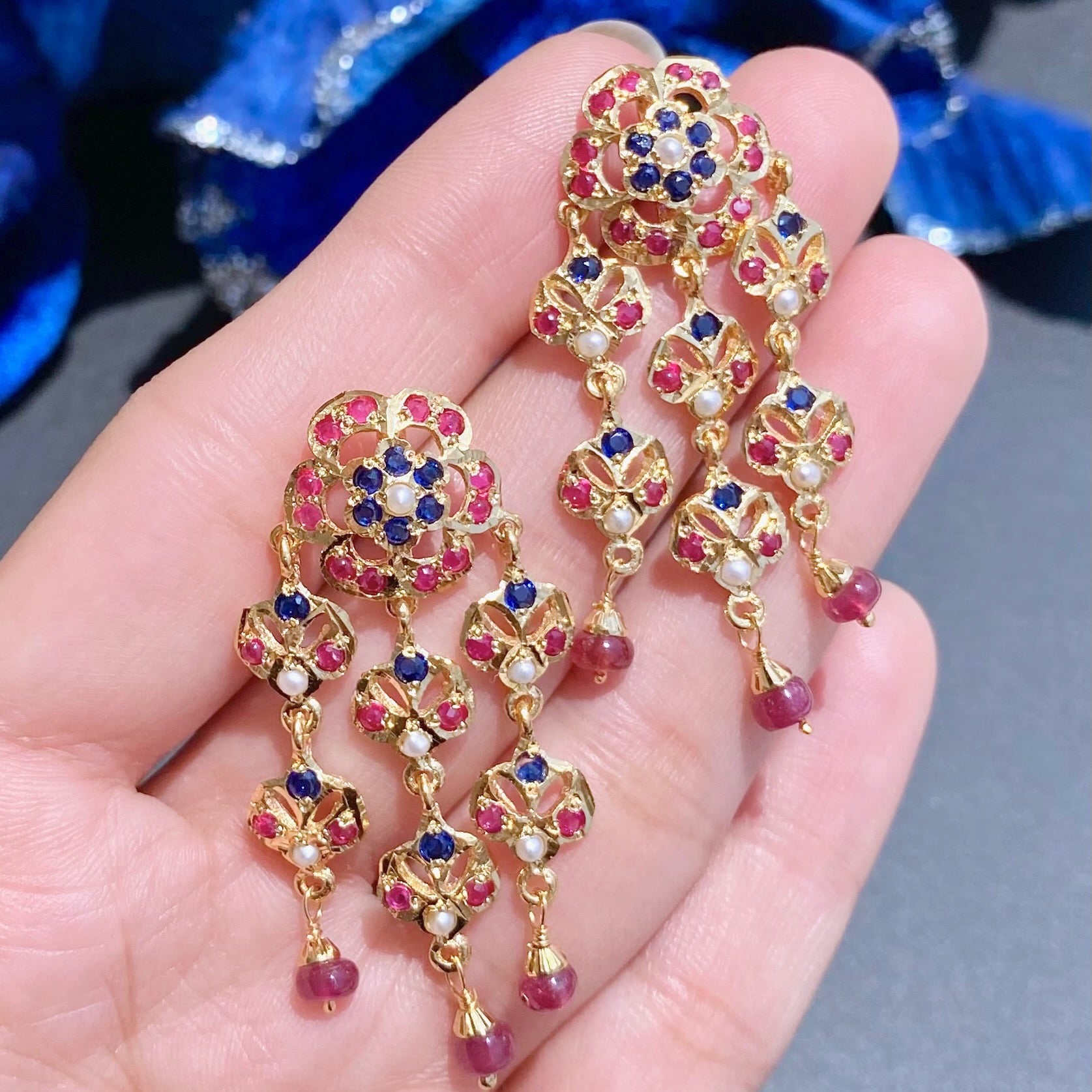 Traditional Arabian Style Necklace Set | Gold Plated on Silver | Fusion Jewelry NS 396