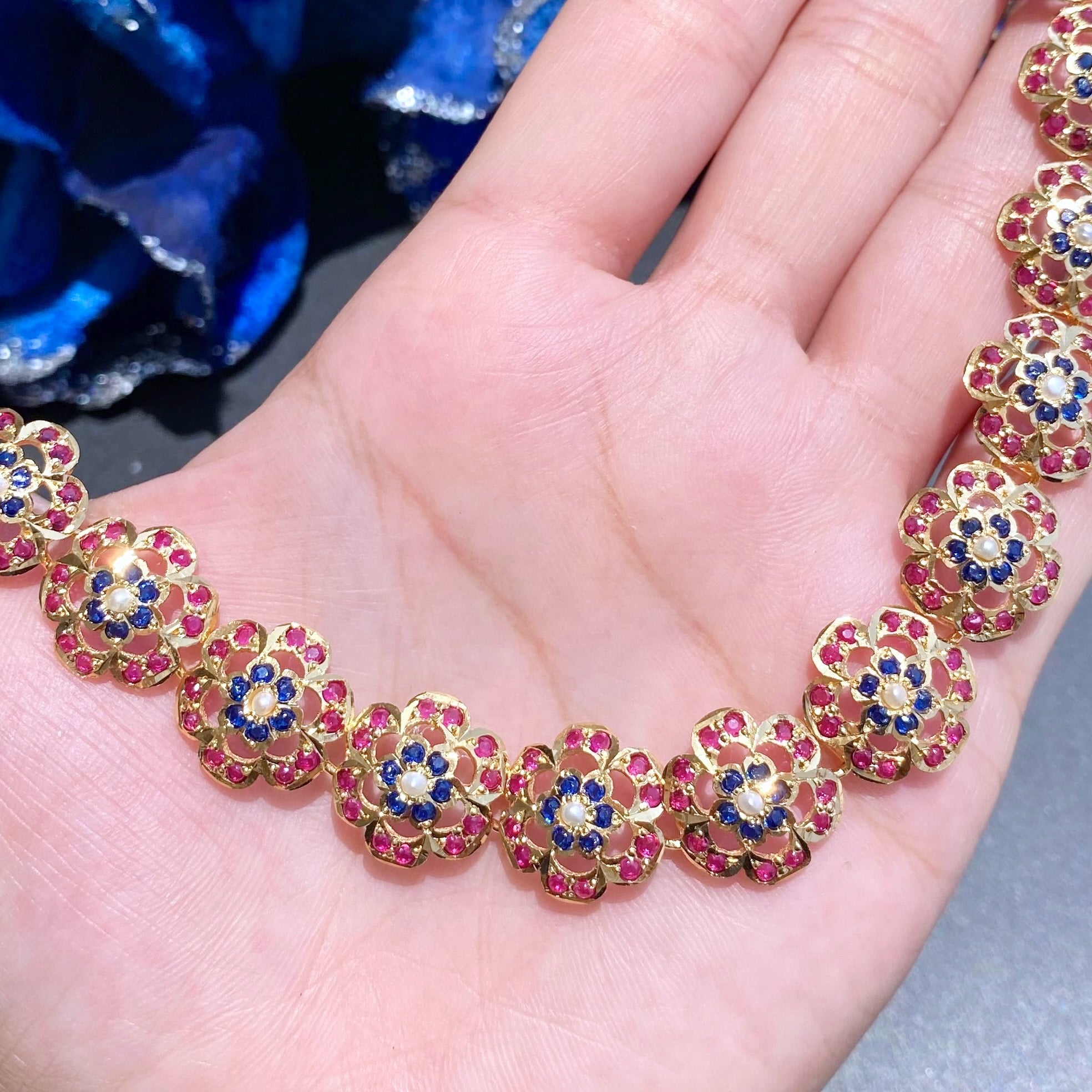 Traditional Arabian Style Necklace Set | Gold Plated on Silver | Fusion Jewelry NS 396
