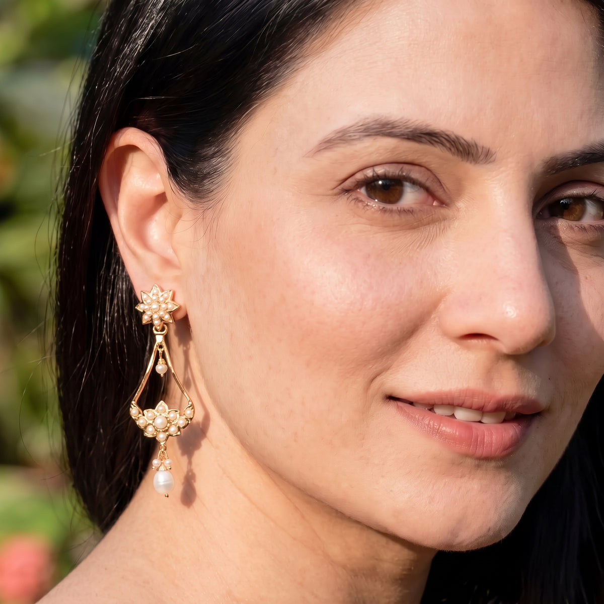 Dainty Pearl Earrings For Girls | Gold Plated on Sterling Silver ER 744