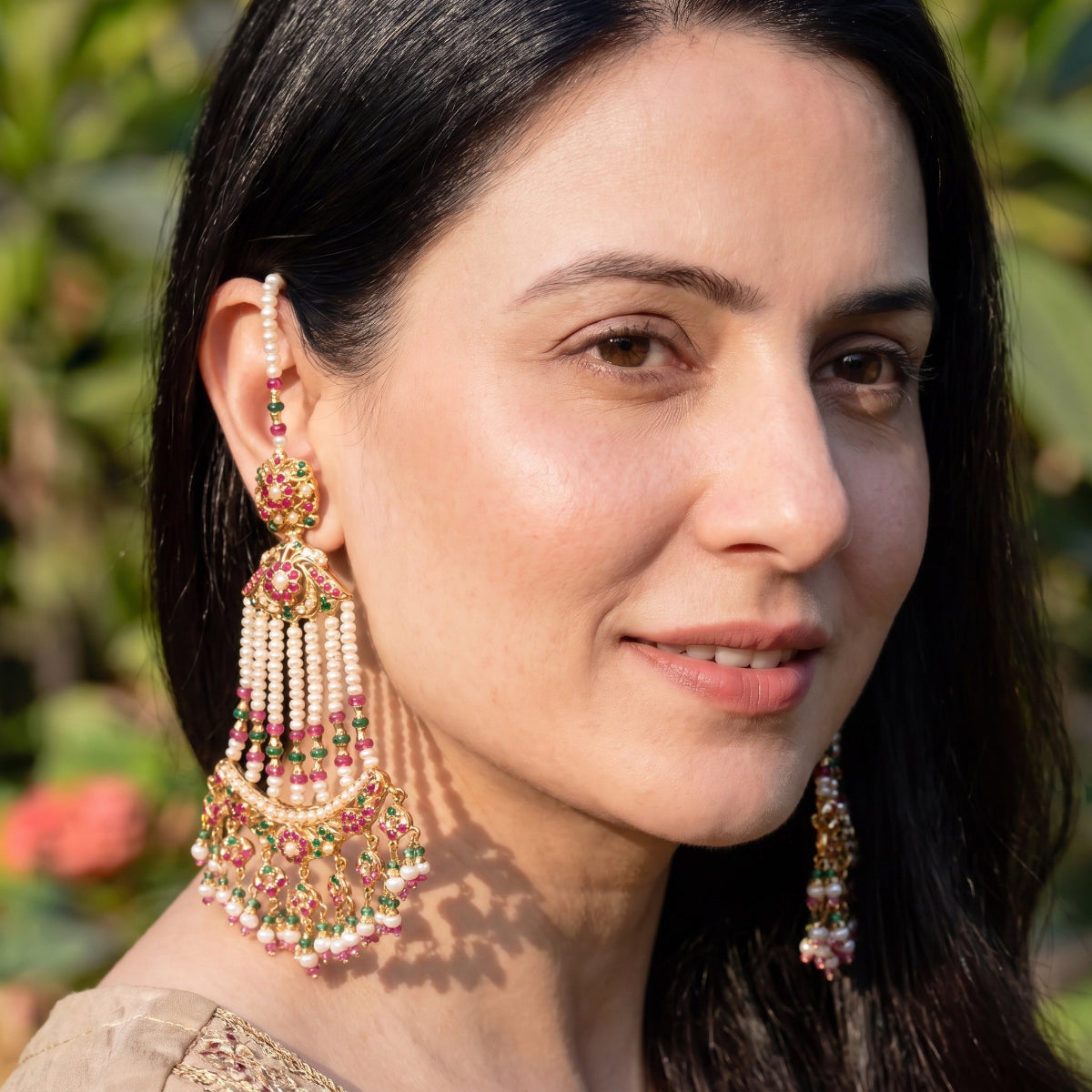 Statement Jadau Jhoomer Earrings | Gold Plated on Silver ER 819