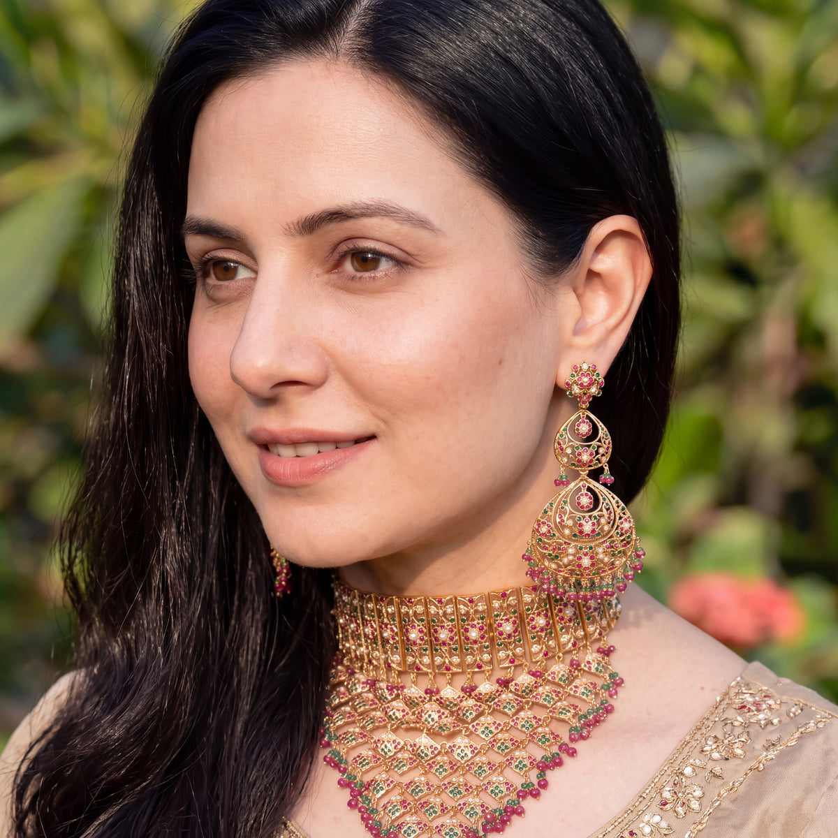 Statement Jadau Choker For Brides | Gold Plated on Silver NS 508