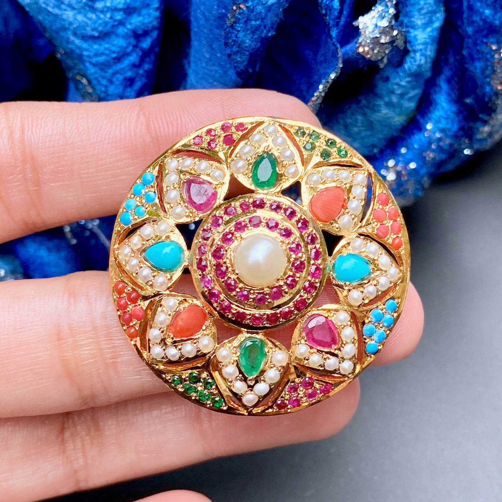 navratna cocktail ring