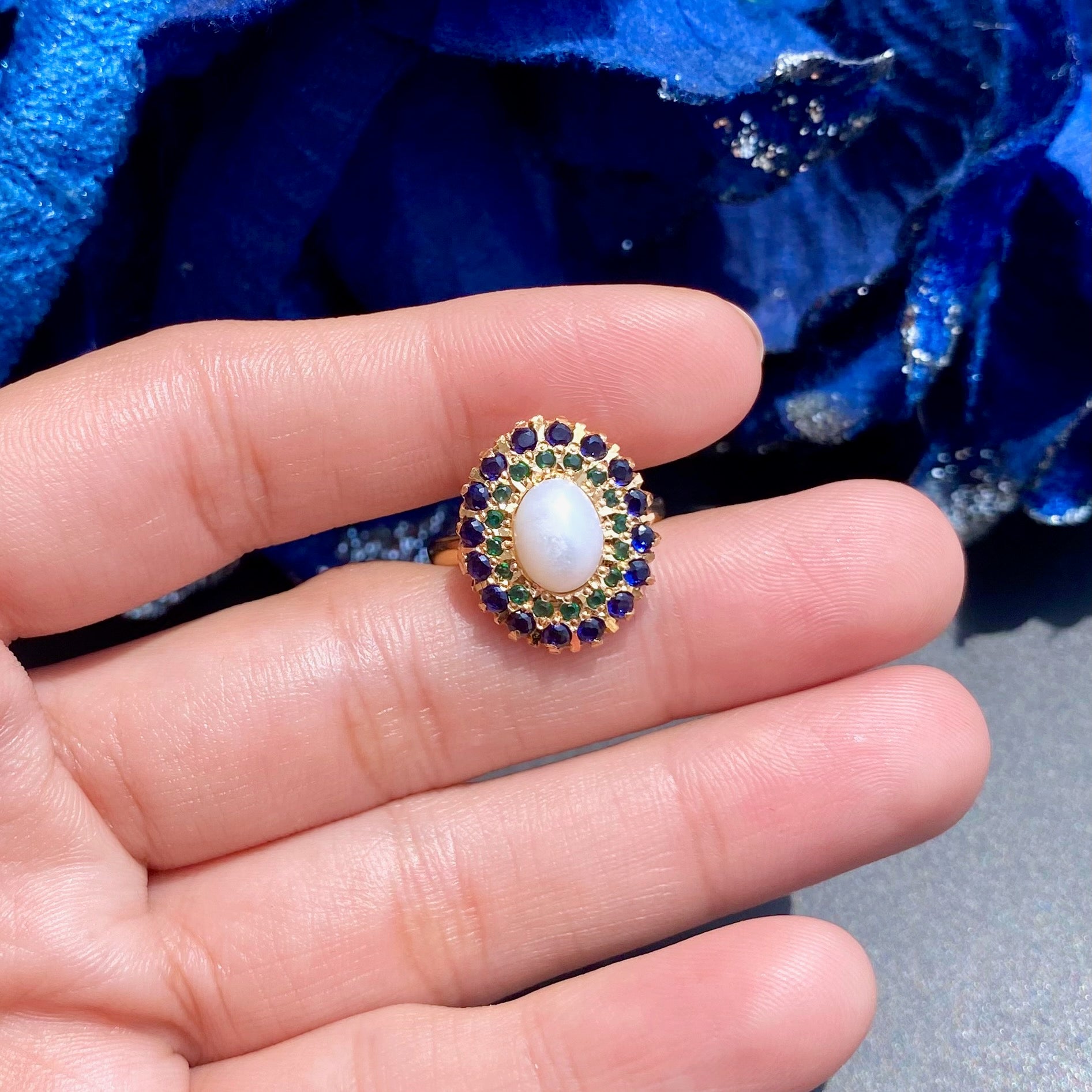 Cute Finger Ring For Women | Gold Plated on Silver | Classic Indian-Pakistani Jadau Jewelry LR 097