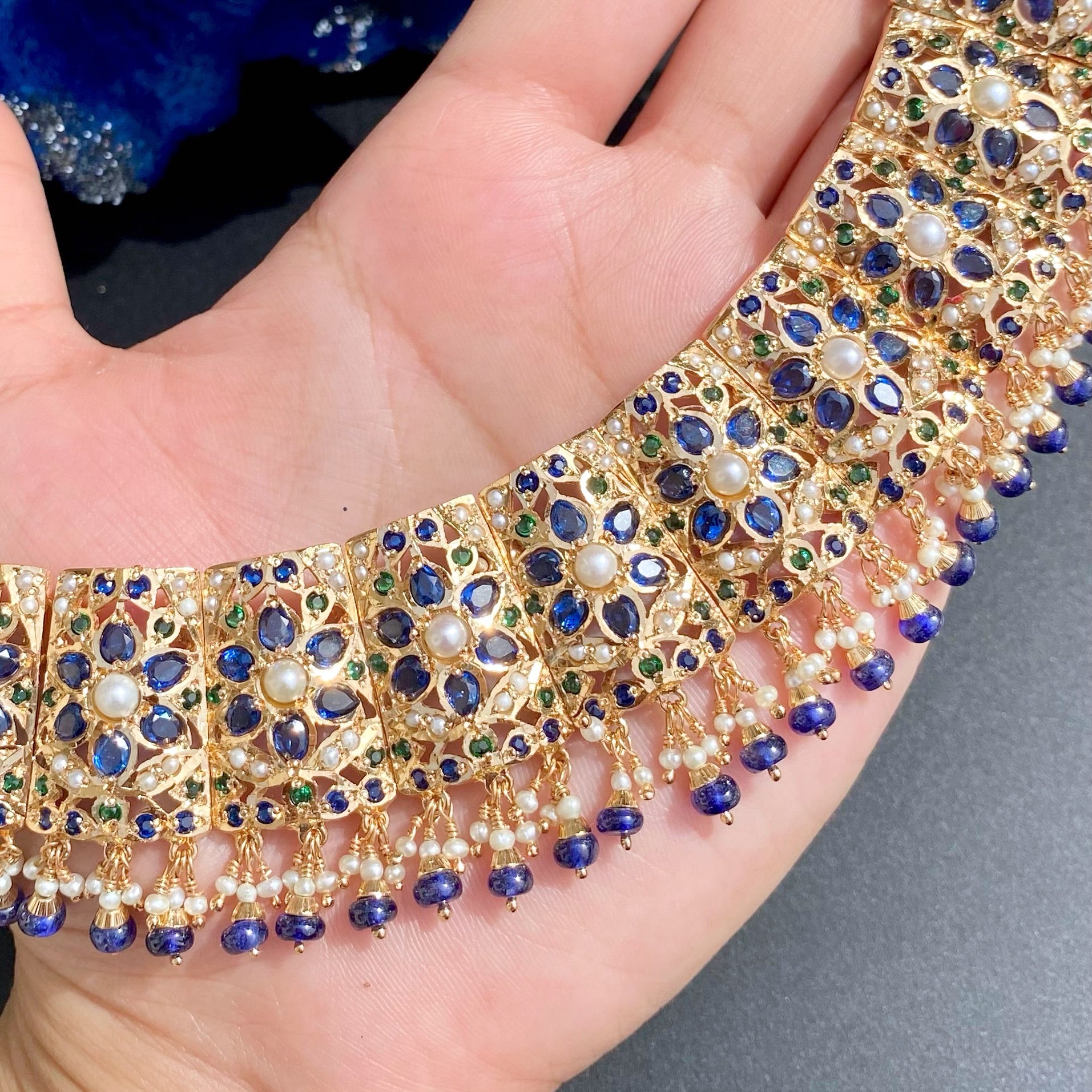 Alluring Jadau Necklace with Jhumka Earrings | Gold Plated on Silver NS 400