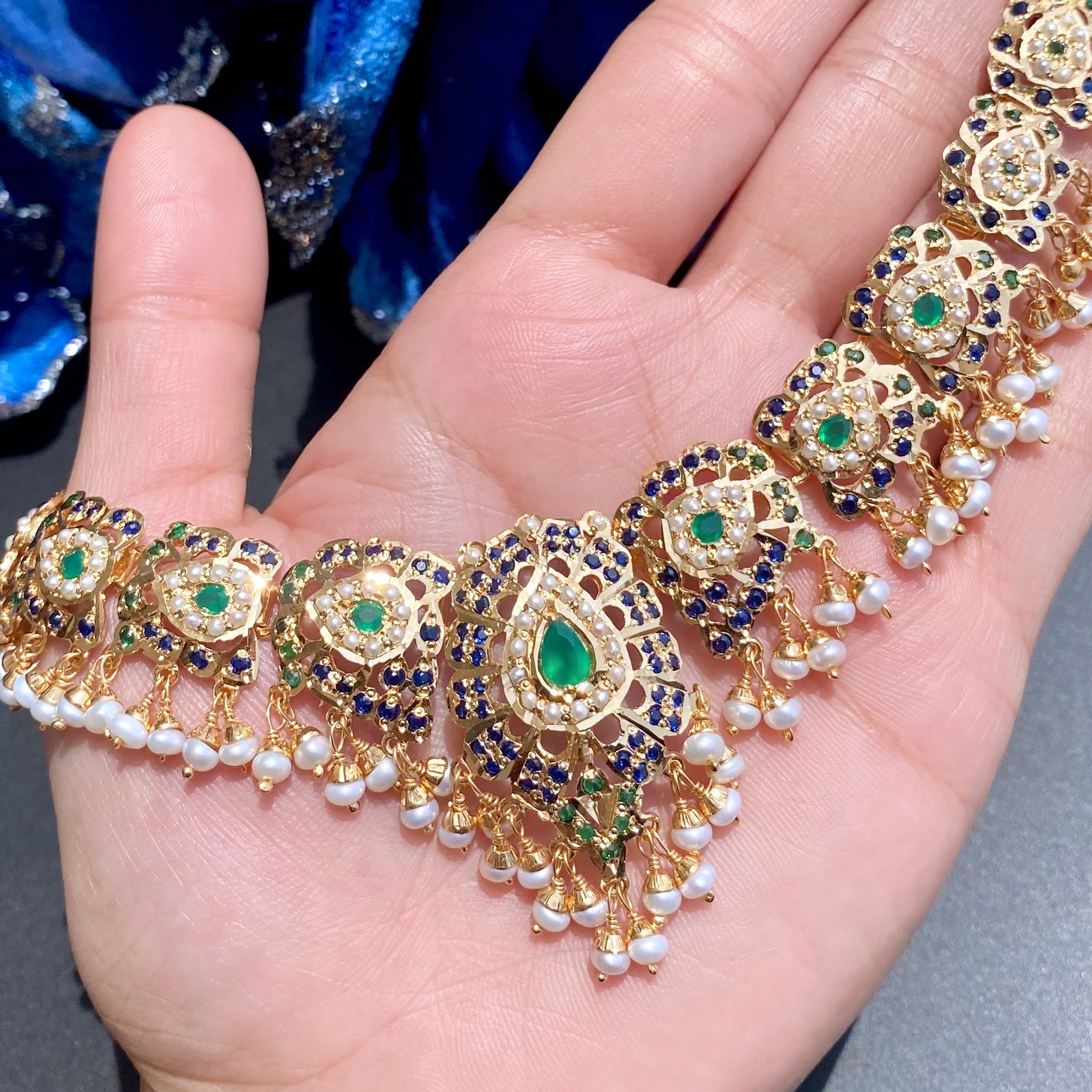 Elegant Stone Jewelry Set | Gold Plated Fashion Necklace Set | 925 Silver NS 379