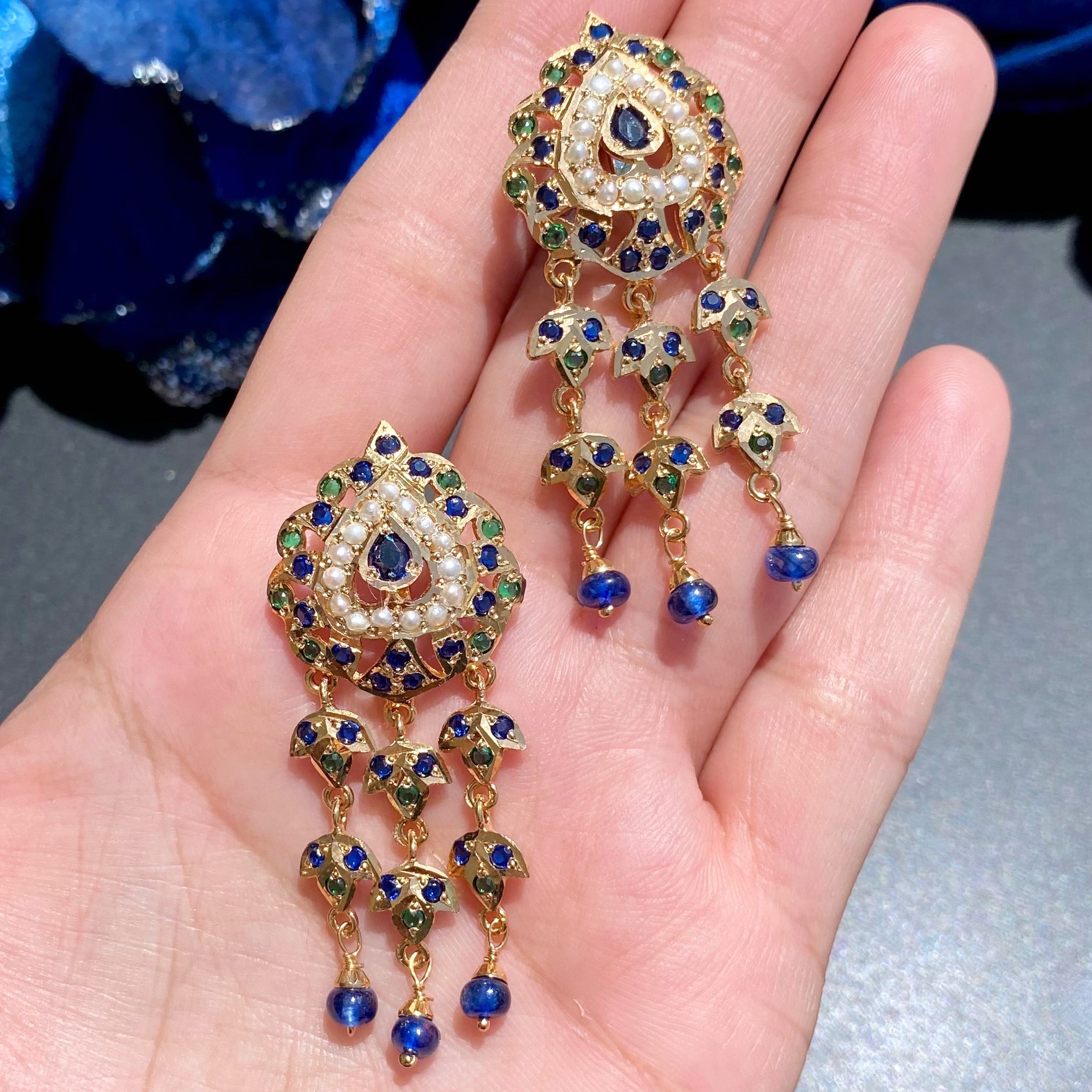 Tribal Earrings | Premium Jadau Craft on Silver Base | Gold Plated