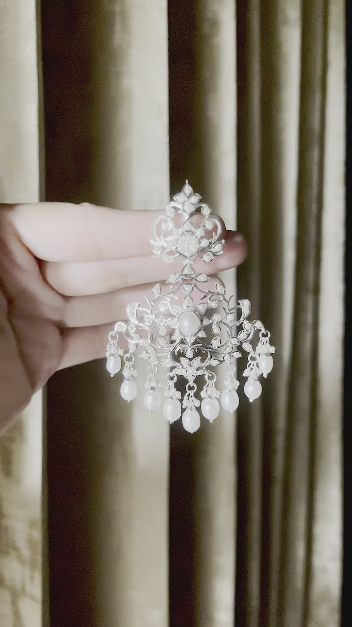 silver earrings with pearls