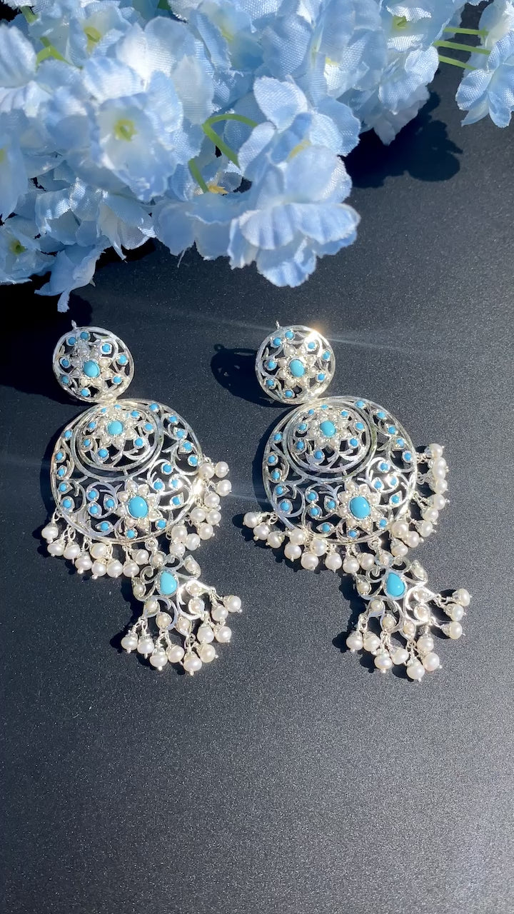 silver and turquoise earrings