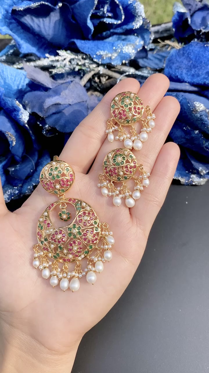 jadau pendant set on gold plated silver usa