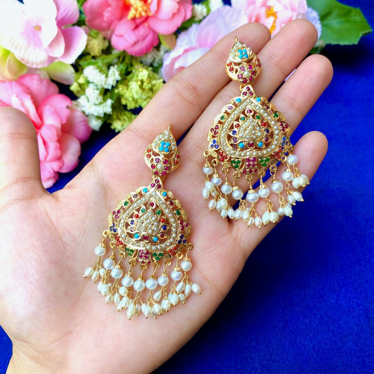 punjabi navrattan earrings