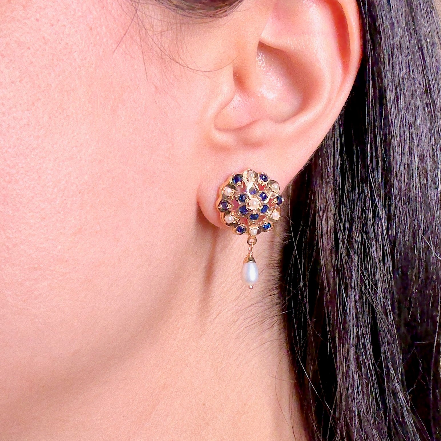Intricate Round Tops For Women | Gold Plated on Silver | Jewelry To Gift ER 583