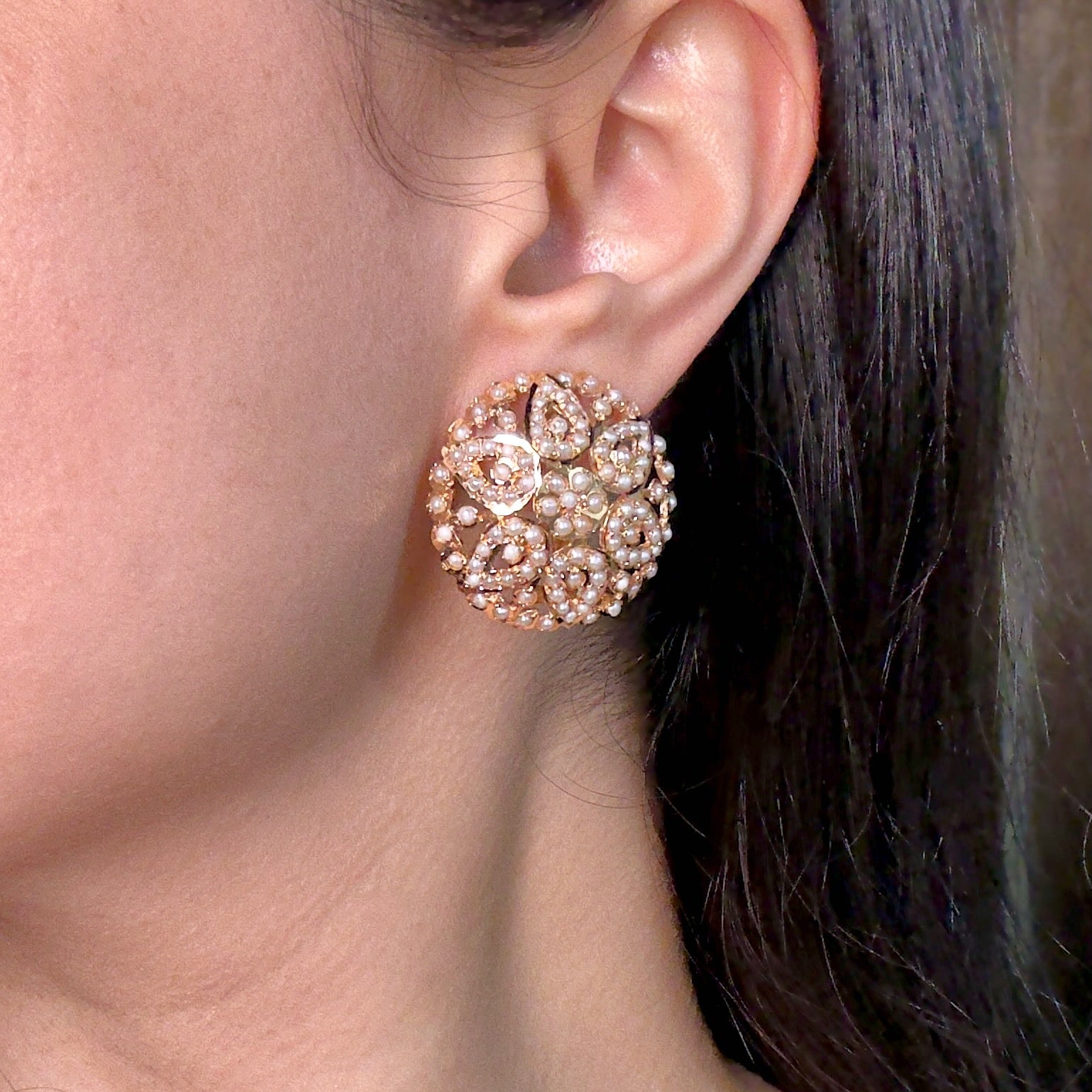 Intricate Pearl Tops | Classic Design | Freshwater Pearls & Sterling Silver ER 572