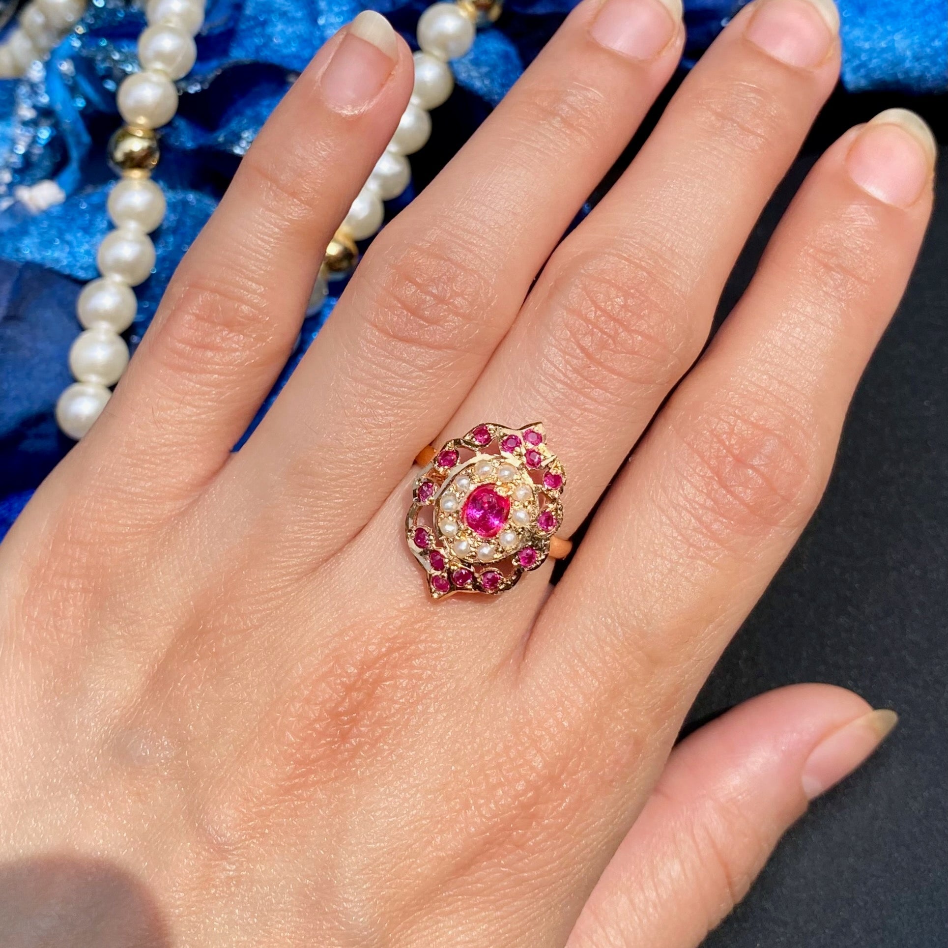 Dainty 22k Gold Plated Ring | Ruby Ring for Women | Pure 925 Silver Jewelry Gifts LR 036