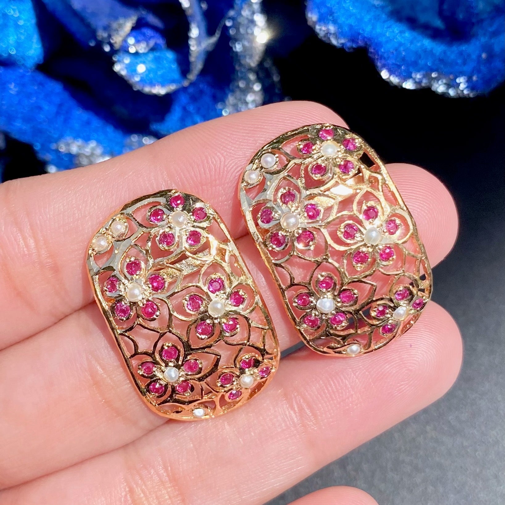ruby stud earrings
