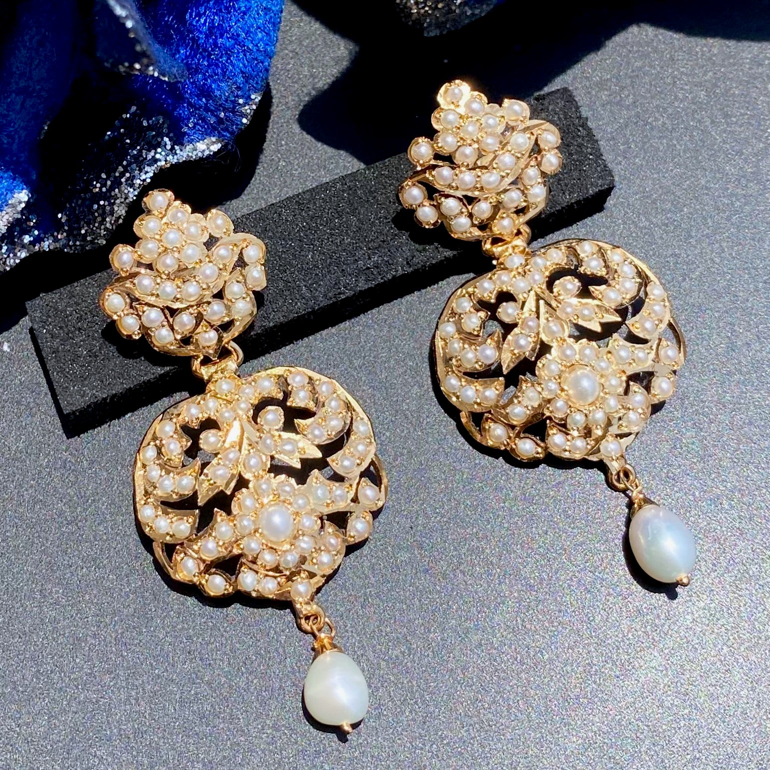 Pearl Necklace Set | Antique Design | Gold Plated on Silver NS 395