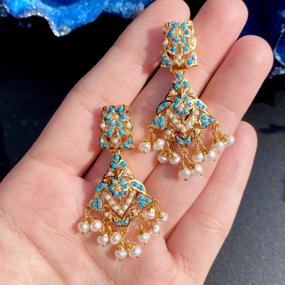 small delicate firoza earrings