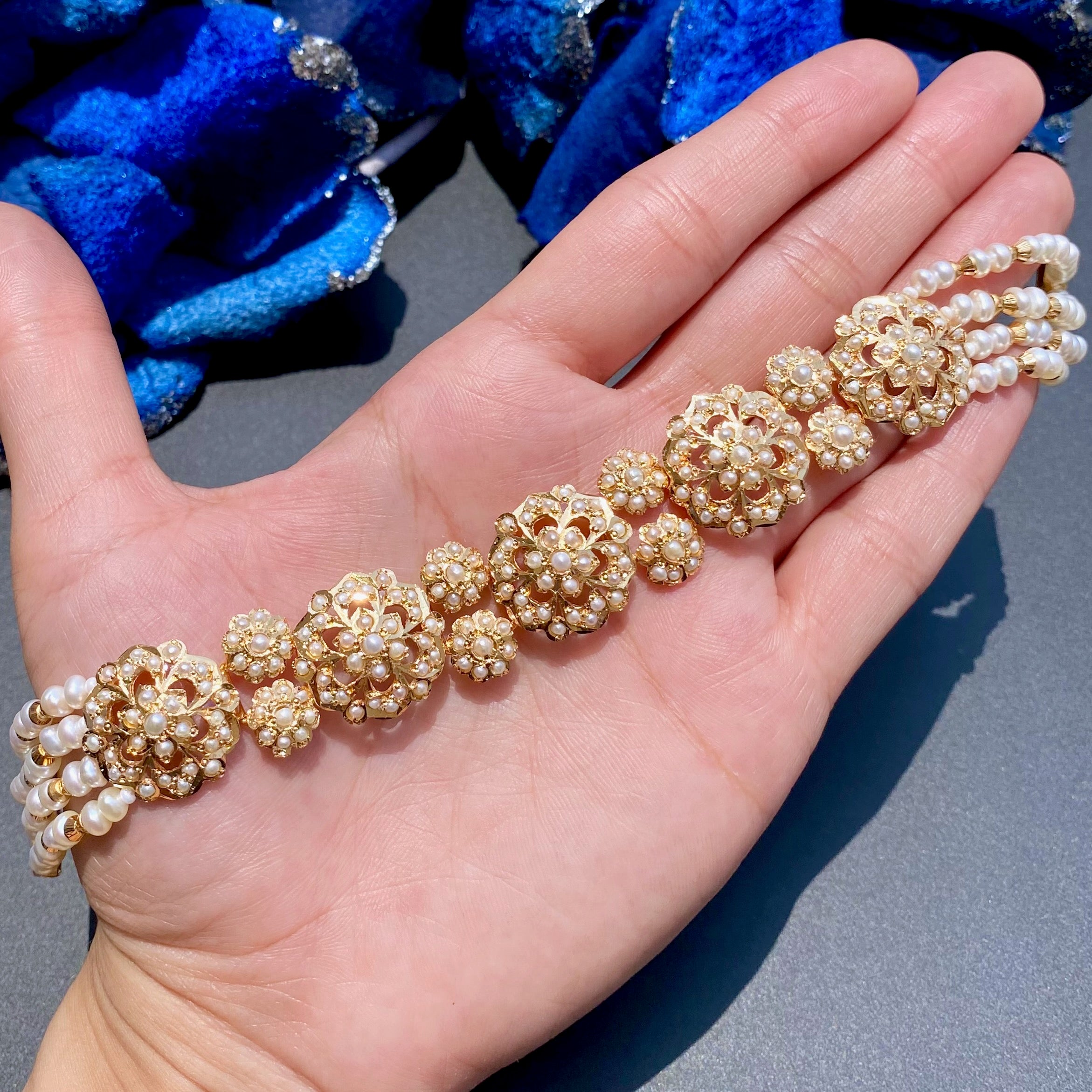 Simple Sophisticated Pearl Choker Set | Gold Plated on Silver | Freshwater Pearls NS 385