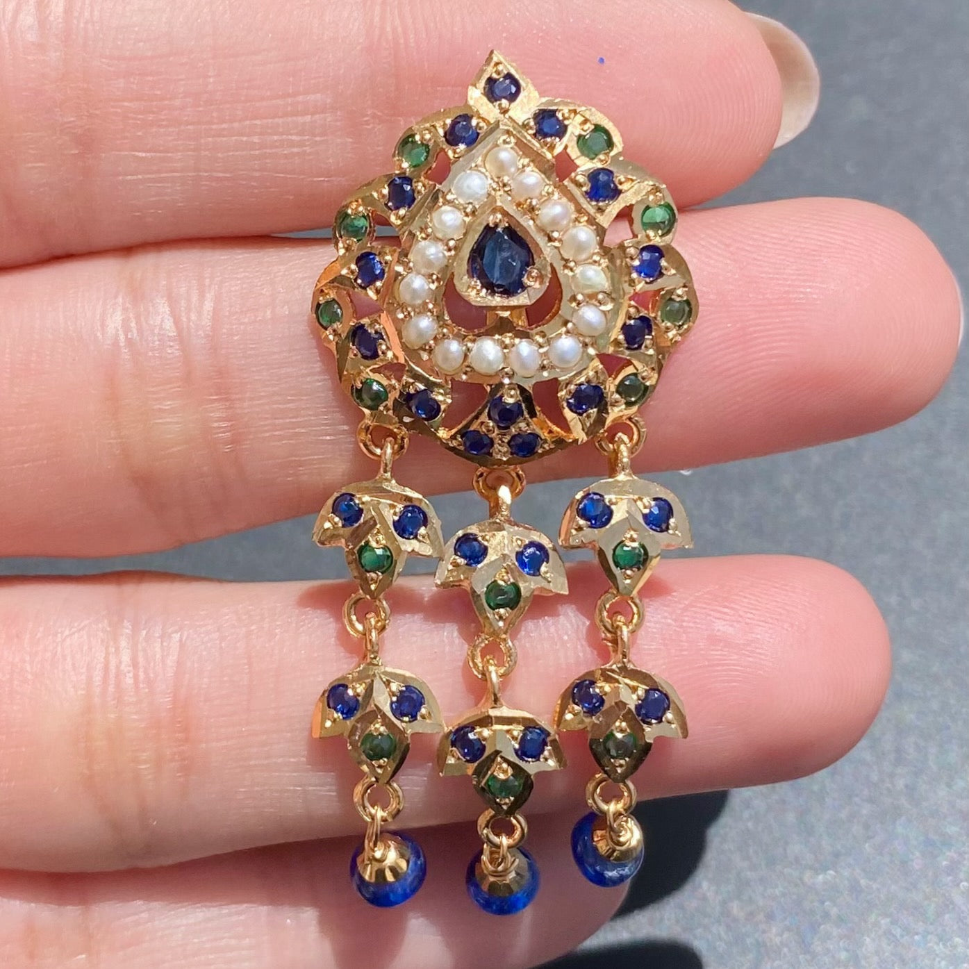 Tribal Earrings | Premium Jadau Craft on Silver Base | Gold Plated ER 587