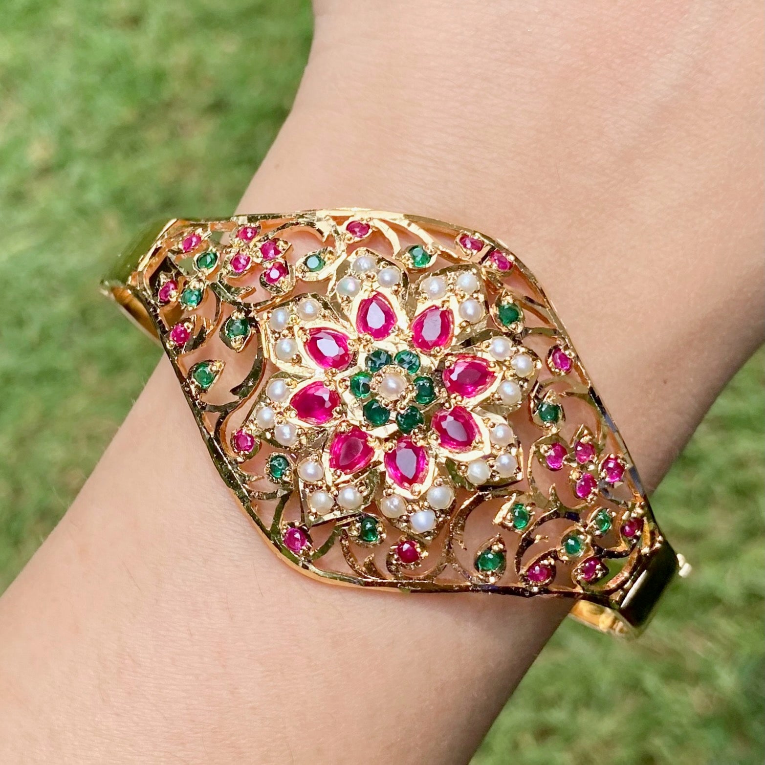 Jadau Bracelet For Women | Antique Design | Exquisite Gold Plated Jewelry