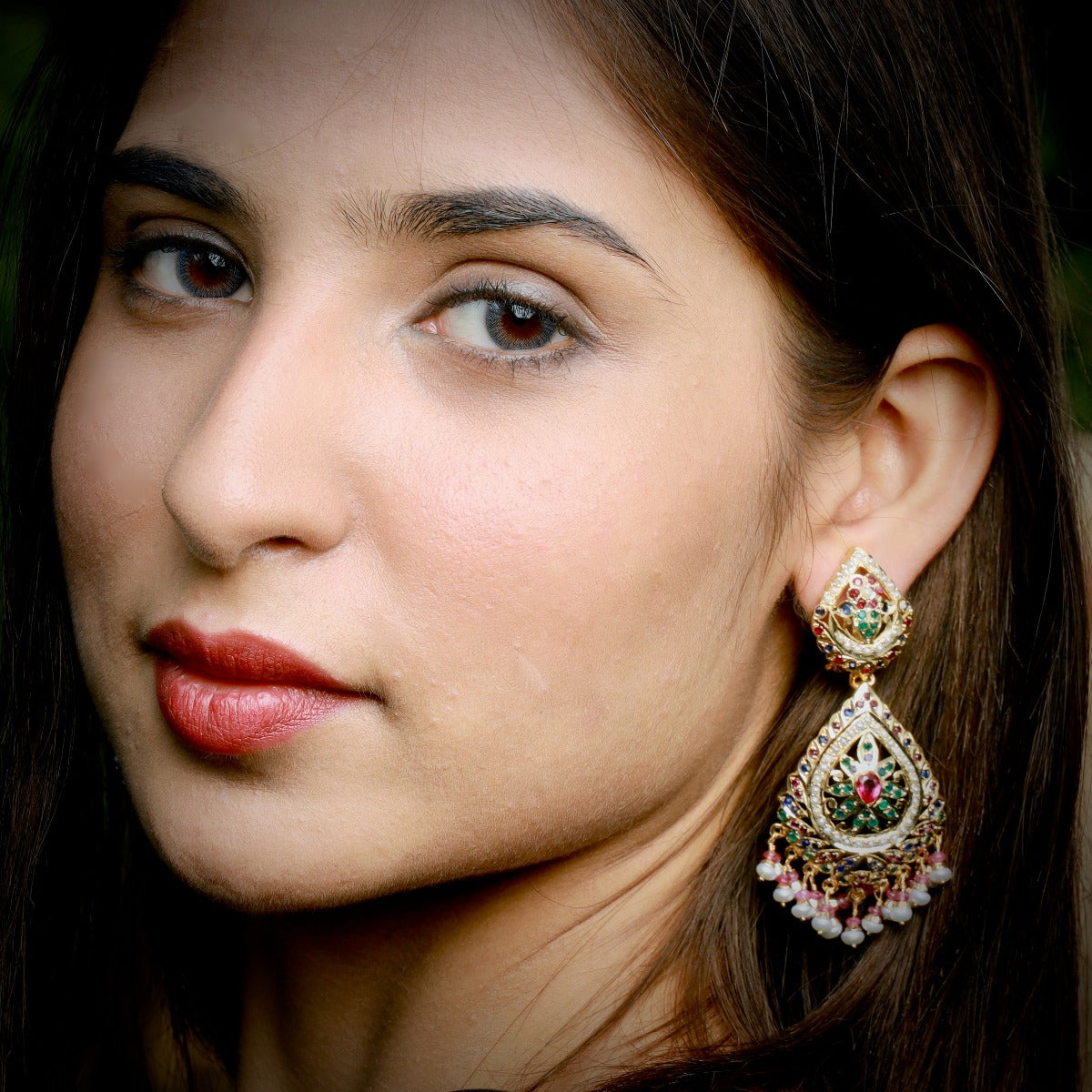 multicoloured earrings silver with gold plating