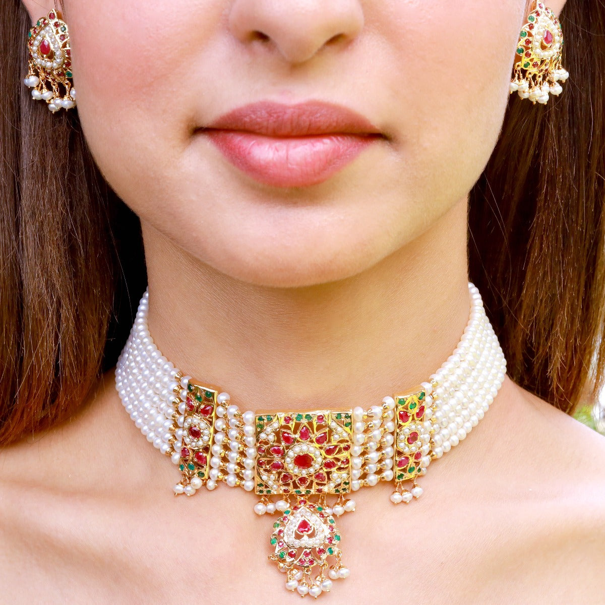 jadau chikpatti ruby emerald