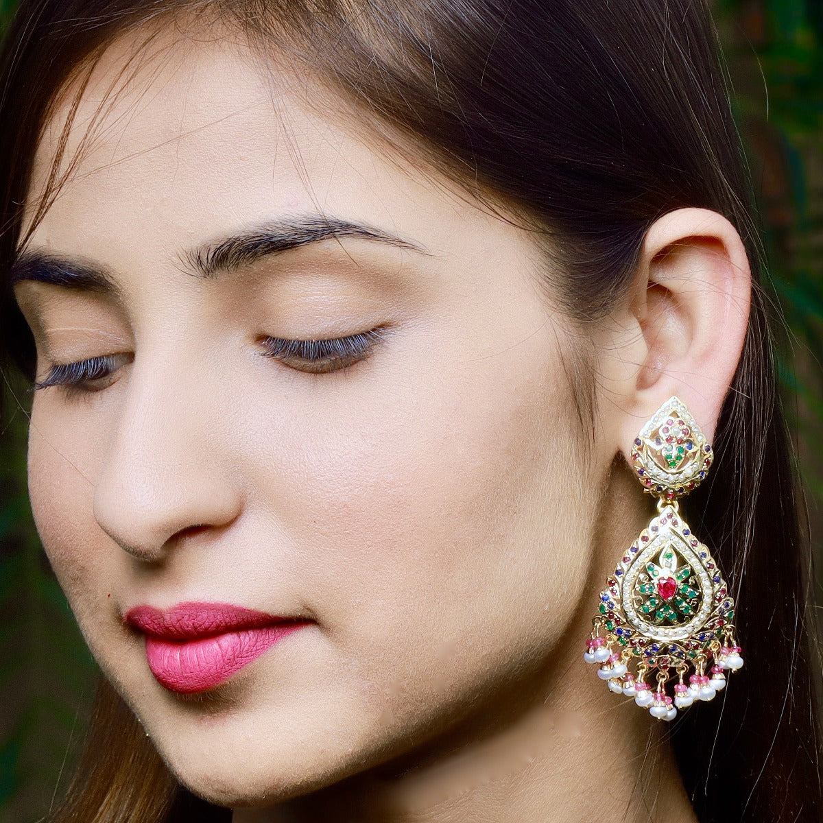 multicoloured earrings silver with gold plating