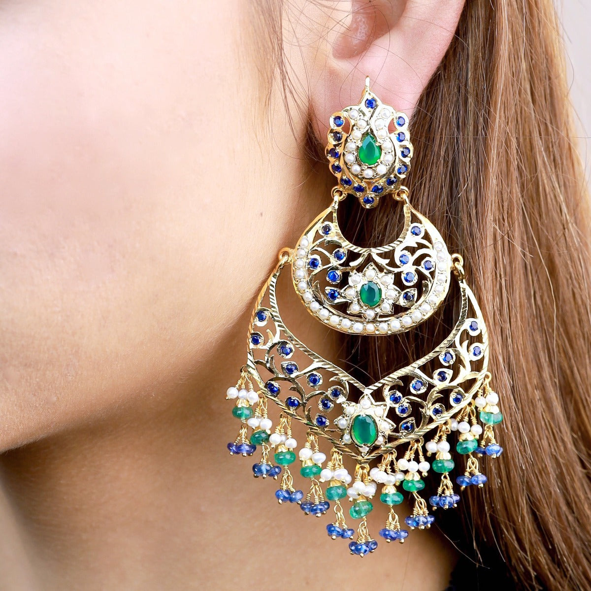 big punjabi chandbali earrings