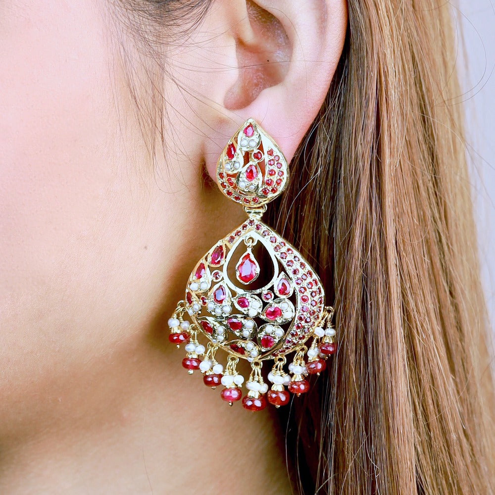 latest jadau chandbali earrings design