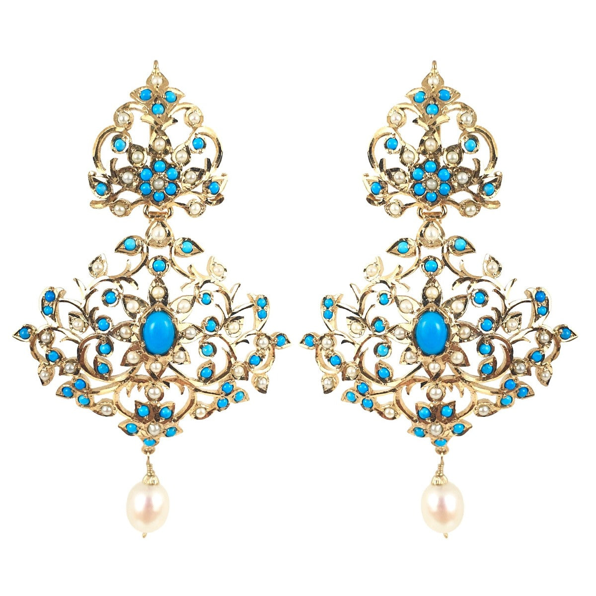 antique design firoza earrings