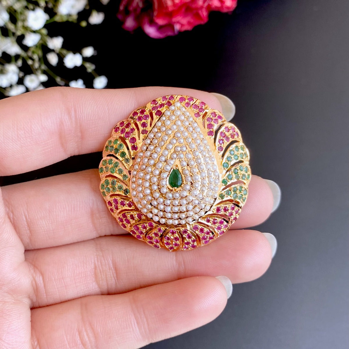 real ruby emerald gold ring