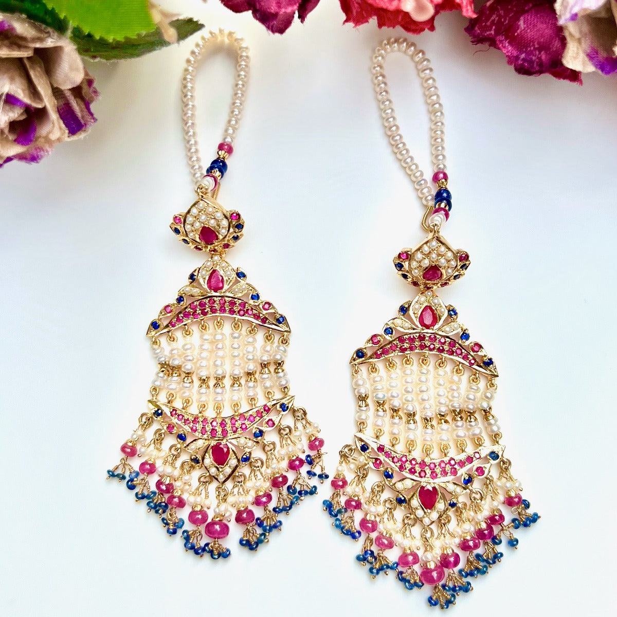 multicolored jhoomar earrings