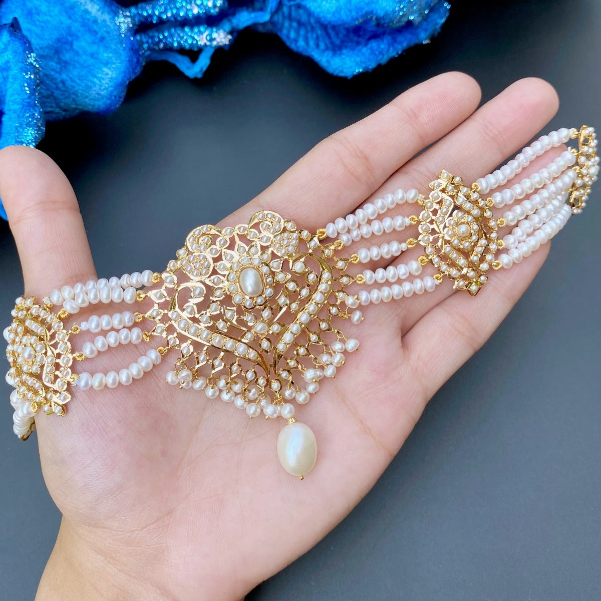 pearl jadau necklace set under 2 lakh