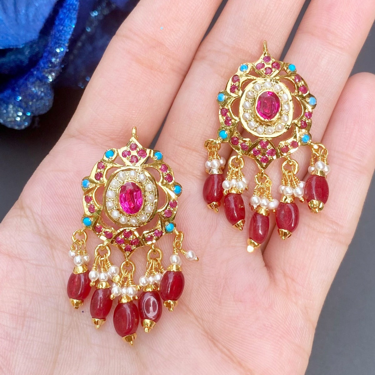 ns 030 ruby and turquoise choker set