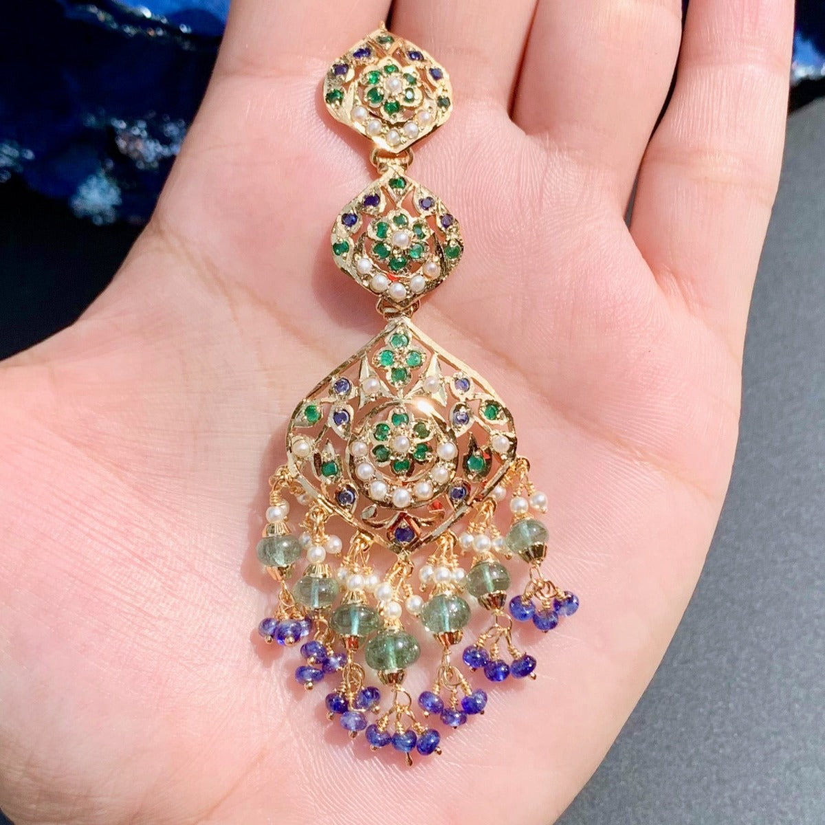 long hyderabadi nizami earrings designs