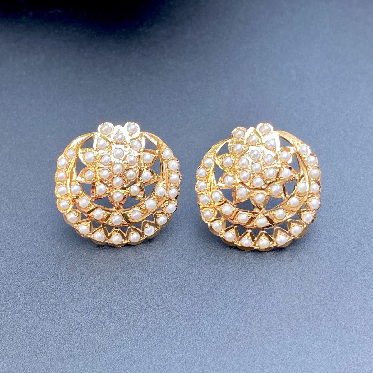 fine pearl tops in gold
