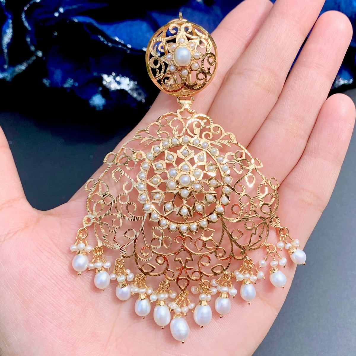 large silver earrings gold plated