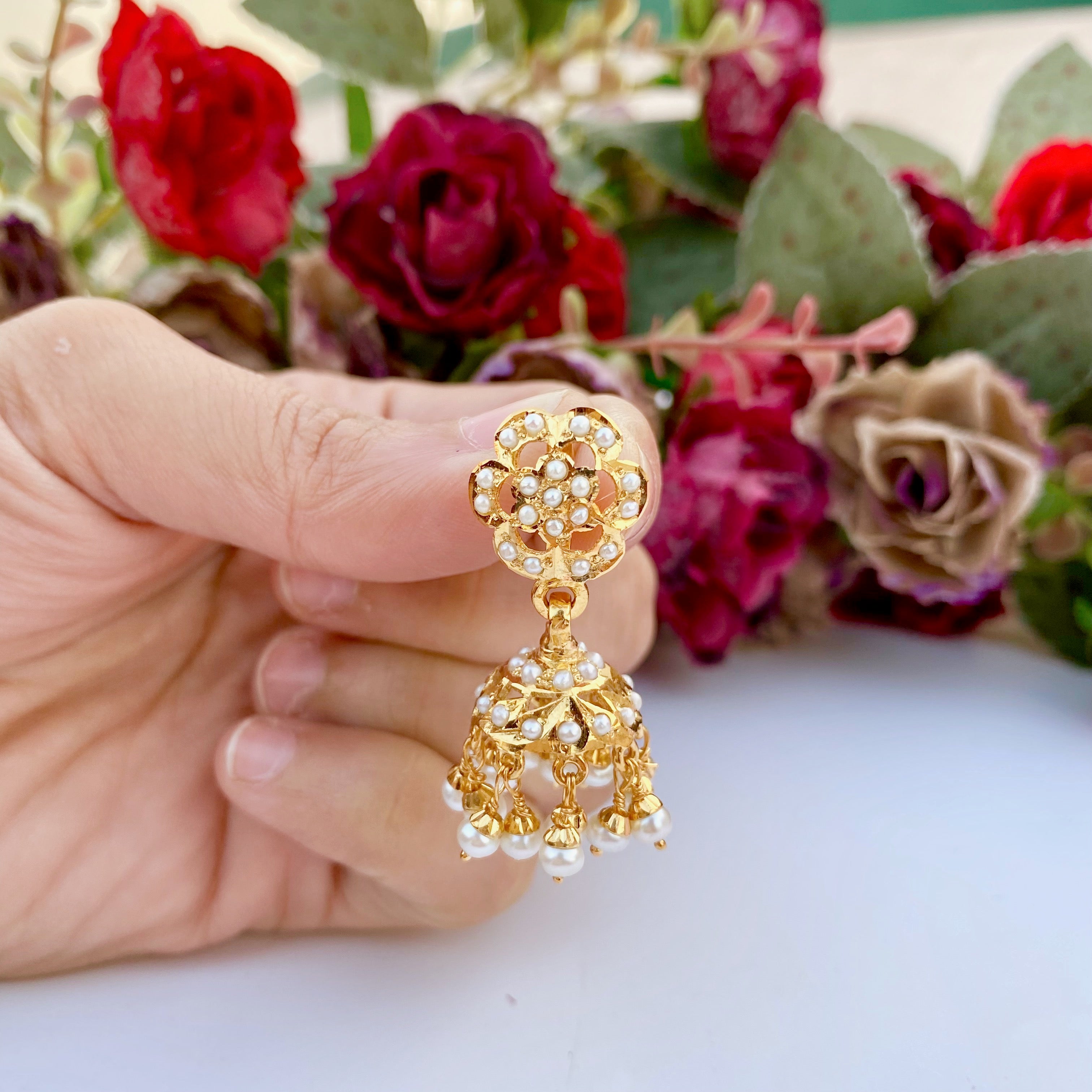 lightweight hyderabadi pearl jhumki